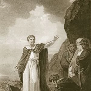 Canute reproving his courtiers, engraved by G. Noble, illustration from David Hume