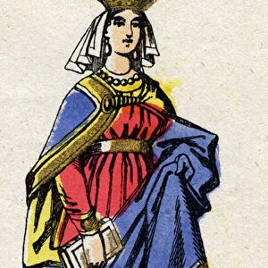 Capetian Dynasty: Portrait of Constance d Arles (986-1032), Queen of France