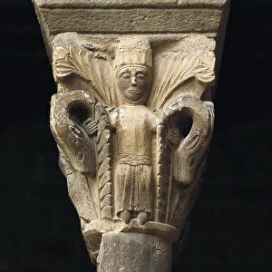 Capital of a column, from the Church of Santa Maria de l Estany, Spain