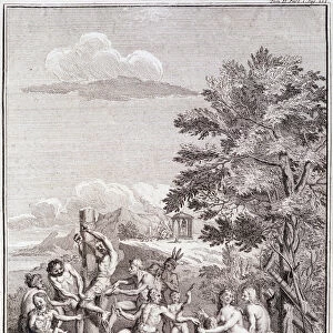 Captifs sacrificed par les Antis, au Perou - in "Voyage historique de l