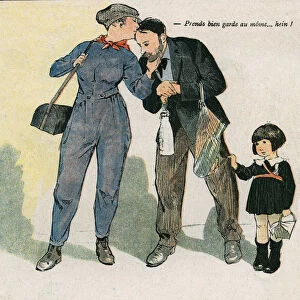 Take care of the kid... huh? Illustration by Georges Paul LEONNEC (1881-1940) in "