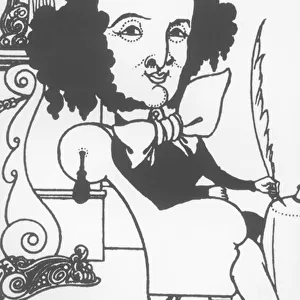 Caricature of Felix Mendelssohn (1809-47), late 19th century (litho) (b / w photo)