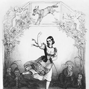 Caricature of Lola Montes (1821-61) dancing in front of King Ludwig I of Bavaria