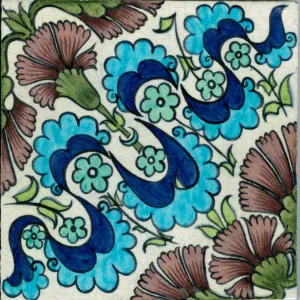 Carnation pattern tile (ceramic)