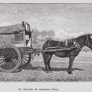 Carriage of the Chinese mandarin Ching (engraving)