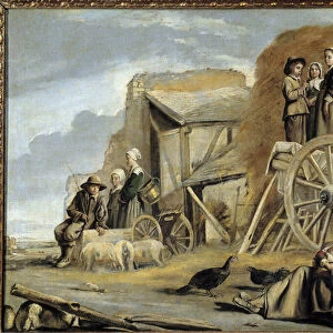The cart or the return of the hay Painting by Louis Le Nain (1593-1648), 1641 Dim. 0