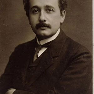 Carte-de-visite portrait of Albert Einstein taken in Prague in 1912