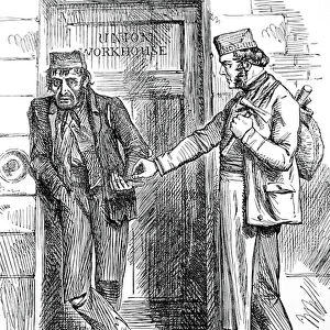 Cartoon depicting a workhouse strike, 1861 (engraving)