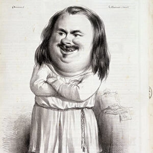 Cartoon by Honore de Balzac (1799-1850) and monk - in "Charivari"
