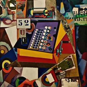 Cash Register, c. 1917 (oil and collage on canvas)