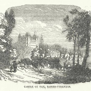 Castle of Pau, Basses-Pyrenees (engraving)