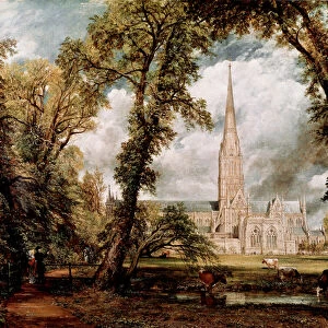 The Cathedral of Salisbury seen from the Gardens of the Eveche Painting by John Constable