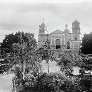 Cathedral at Santiago de Cuba, c. 1910 (b/w photo)