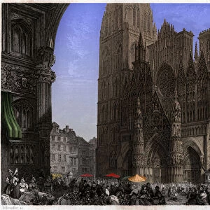 Cathedrale of Rouen. (engraving, ca. 1850)