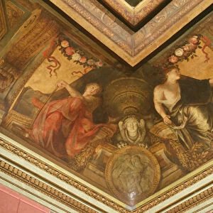 Ceiling of the Hotel La Riviere (detail of Erato and Terpsichore), 1653 (oil on canvas)