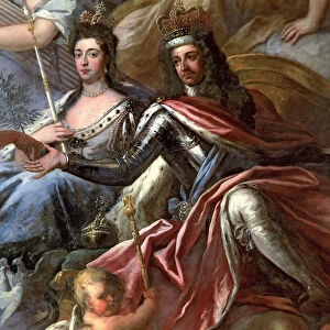 Ceiling of the Painted Hall, detail of King William III (1650-1702