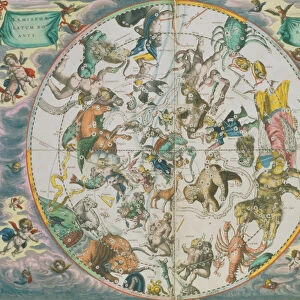 Celestial Planisphere Showing the Signs of the Zodiac, from The Celestial Atlas