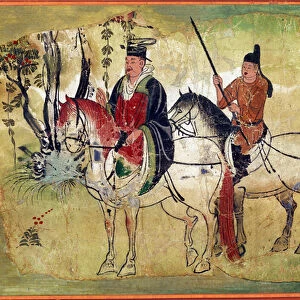 The Celestic Horses of Ferghana Tibetan Manuscript by Touen Houang, 10th century
