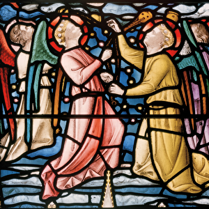 Three Censing Angels, detail from Christ In Majesty, c. 1863 (stained glass)