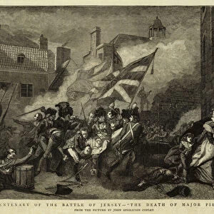 Centenary of the Battle of Jersey, "The Death of Major Pierson"(engraving)