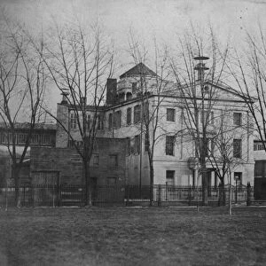 Central High School for Boys, Juniper Street at Center Square, c. 1854 (b / w photo)