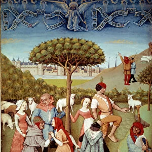 Champetre dance The announcement to the shepherds. Miniature taken from "