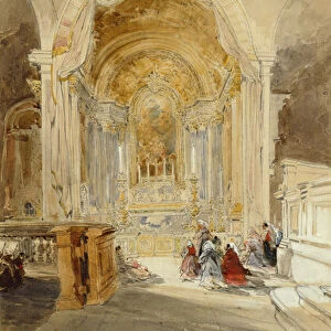 The Chapel of St John the Baptist, San Roque, Lisbon, 1837 (pencil and w / c)