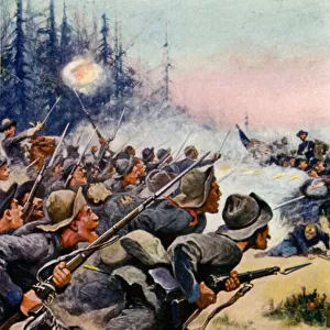 Charge of the Confederates at Bull Run (colour litho)