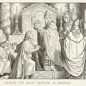 Charles the Great crowned as Emperor (engraving)