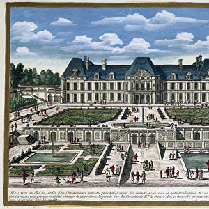 Chateau de Meudon, (gardens by Le ours), by Perelle, 1680