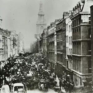 Cheapside, looking east to Bow Church, City of London, 1880 (b / w photo)