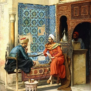 The Chess Game, 1896 (oil on panel)