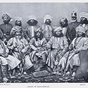 Chiefs of Baluchistan (b / w photo)