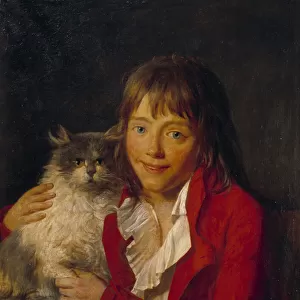 The Child and His Cat Painting by John Hoppner (1758-1810) 19th century Paris