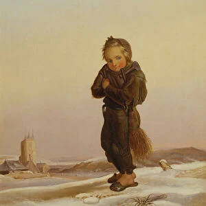Child Chimney Sweep in Snow, 1876