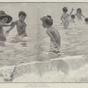 Children bathing (engraving)
