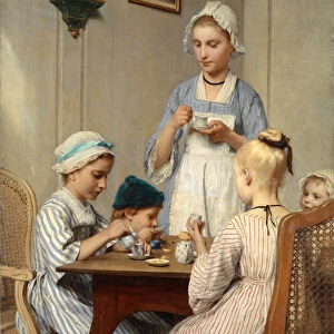 Children at Breakfast, 1879 (oil on canvas)