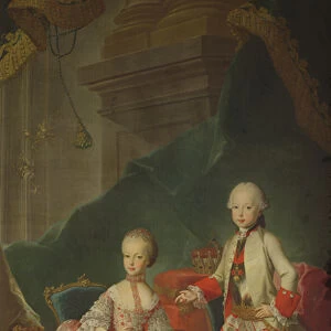 Two children of Empress Maria Theresa of Austria (1717-80) Leopold (1747-92) (later