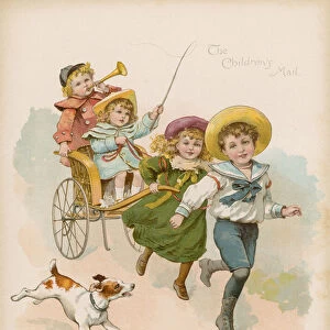 The Childrens Mail (colour litho)