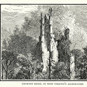 Chimney Rocks, in West Virginias Alleghanies (litho)