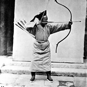 China, archer, c. 1870 (photo)