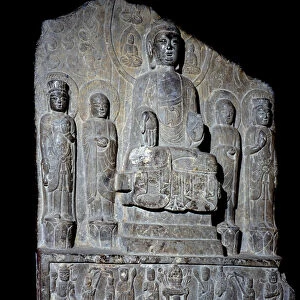 Chinese Art: Low Relief with Buddha. 581-618. Shanghai. Shanghai Museum