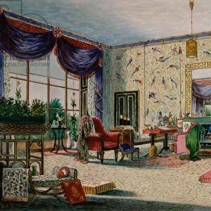 The Chinese Drawing Room, Middleton Park, Oxfordshire, 1839 (w / c)