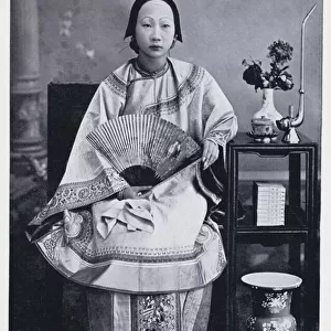 A Chinese Lady of High Rank (b / w photo)