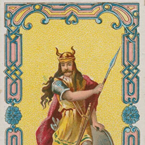 Chlodio, Merovingian King of France from 428-448 (chromolitho)