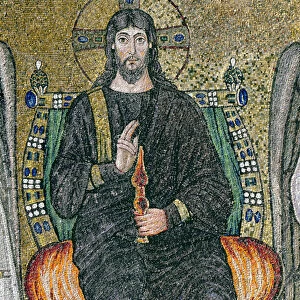 Christ enthroned with the angels (mosaic) (detail of 344548)