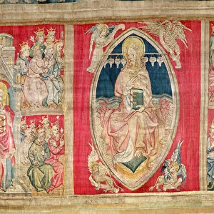 Christ enthroned with the apocalyptic beasts and the twenty four elders, no