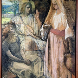 Christ in the House of Martha and Mary, 1924 (pastel on paper)
