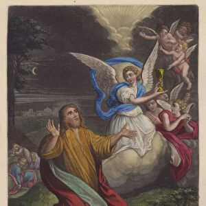 Christs agony in the garden of Gethsemene (colour litho)