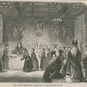 The Christs Hospital scholars at the Mansion House (engraving)